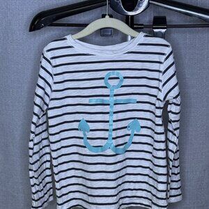 Carter's - Girls Long Sleeve Nautical Anchor Stripped Top - Size 6